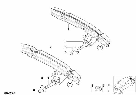 TV-Antenne für Stoßdämpfer hinten links für BMW 3er E46 (OEM 51127055667). Original BMW