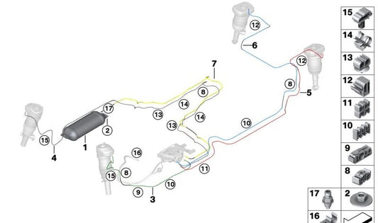 Conducto de aire delantero derecho OEM 37206878498 para BMW G05, G06, G07. Original BMW.