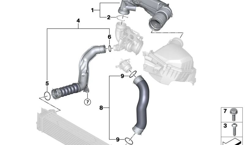 OEM -Zulassungspfeife 13718489556 für BMW U06, U11. Original BMW.