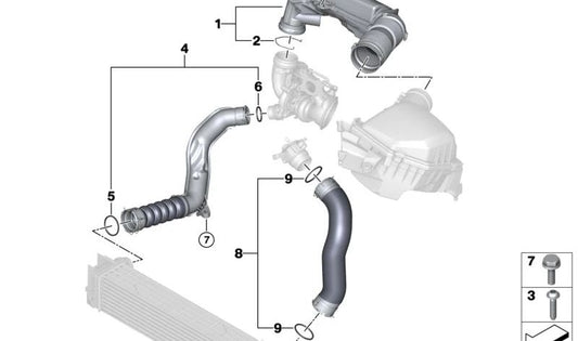 OEM admission pipe 13718489556 for BMW U06, U11. Original BMW.