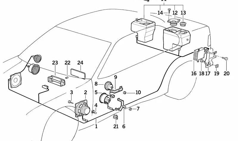 Rejilla del altavoz derecha para BMW Serie 3 E36 (OEM 51468130598). Original BMW