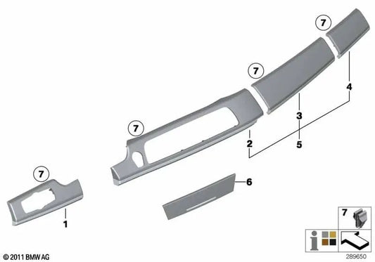 Embellecedor Madera Fineline Brillante Izquierda para BMW F01, F02, F04 (OEM 51459112755). Original BMW.