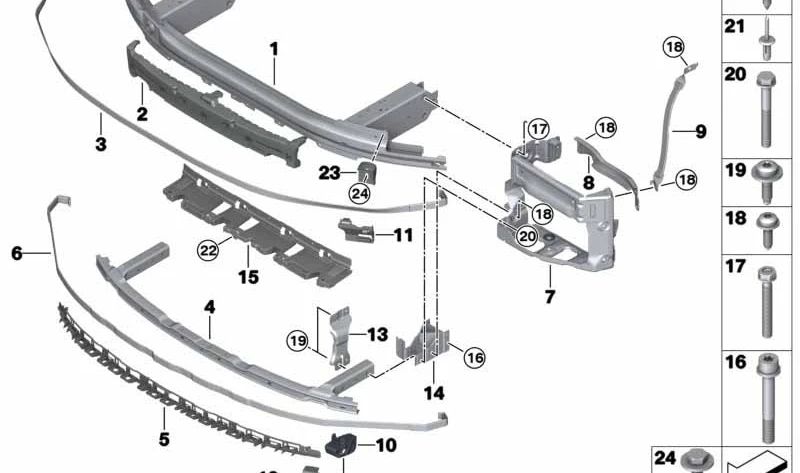 Absorbedor de impactos superior para BMW G32 (OEM 51118062844). Original BMW