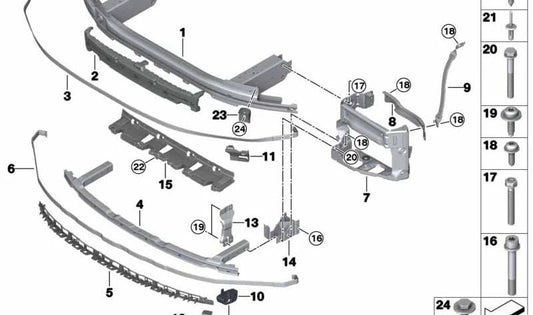 Oberer Stoßdämpfer für BMW Serie 5, G30 (OEM 51117385286). Original BMW.