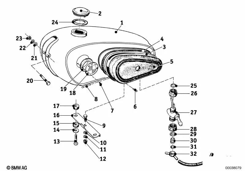 Junta de montaje para BMW E46, F30, F80 (OEM 51146040110). Original BMW.