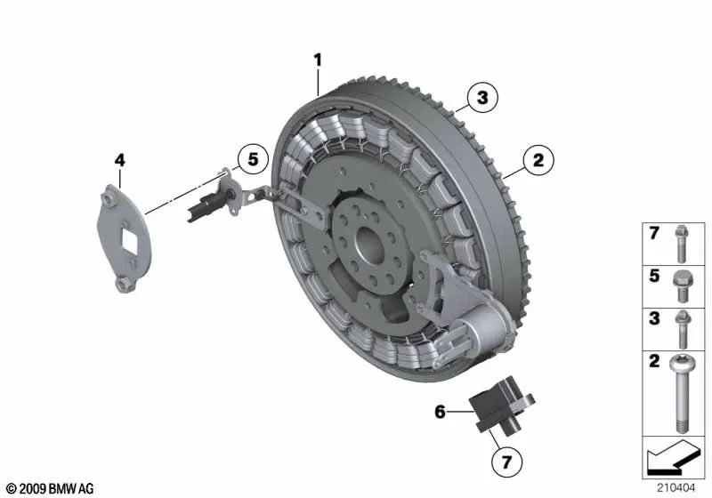 Rotorlagesensor für BMW 7er F04 (OEM 12357593819). Original BMW