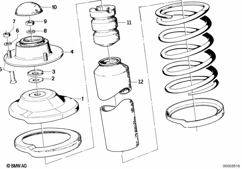 Cojinete de apoyo para BMW Serie 3 E21 (OEM 31331110195). Original BMW.