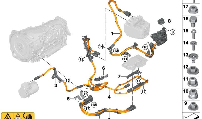 Suporte a cabo OEM 12905A398A8 para BMW G60, G61, G70. BMW original.