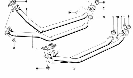 Tubo de escape para BMW Serie 5 E28, Serie 6 E24 (OEM 18111177131). Original BMW