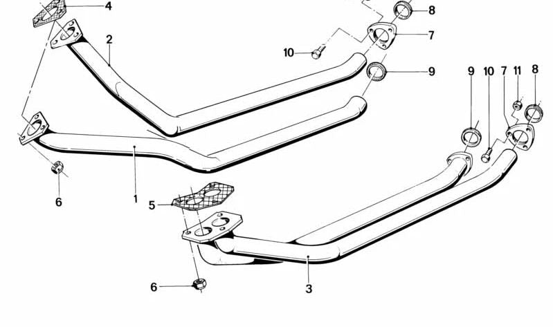 Tubo de escape dianteiro OEM 18111246262 para BMW E12, E24. BMW originais.