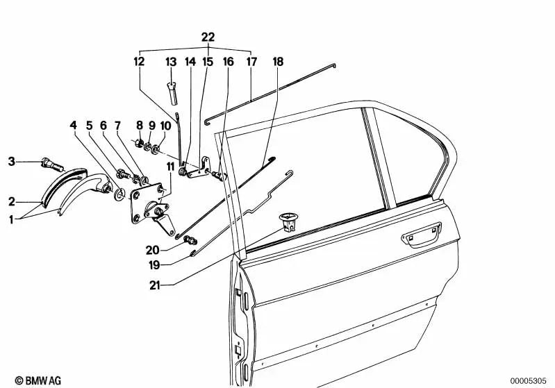 Left Remote Control for BMW 3 Series E21, 5 Series E12, 6 Series E24 (OEM 51211800665). Original BMW