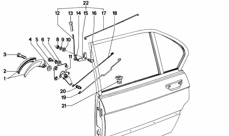 Mando a distancia derecho para BMW E21, E12, E24 (OEM 51211800666). Original BMW