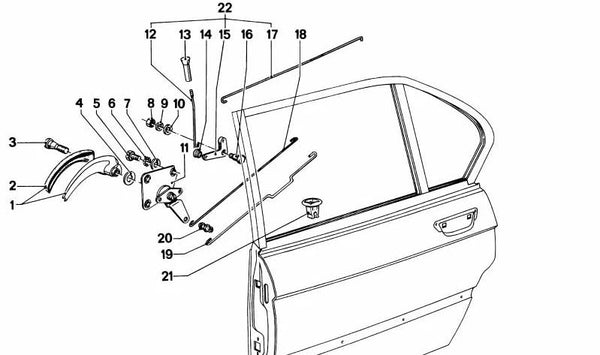 Mando a distancia derecho para BMW E21, E12, E24 (OEM 51211800666). Original BMW