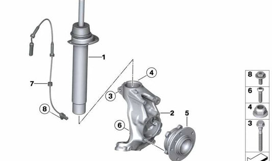 Front shock absorber for BMW 2 Series F23, F23N (OEM 31316873738). Original BMW