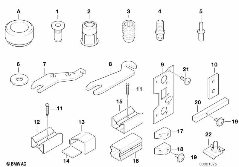 Tuerca de clip M8 para BMW Z8 E52 (OEM 41007029668). Original BMW.