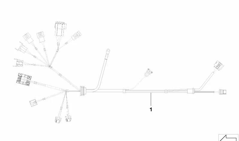 Arnés de cableado motor y módulo de transmisión OEM 12517570549 para BMW E81, E87, E88, E90, E91, E92, E93. Original BMW.