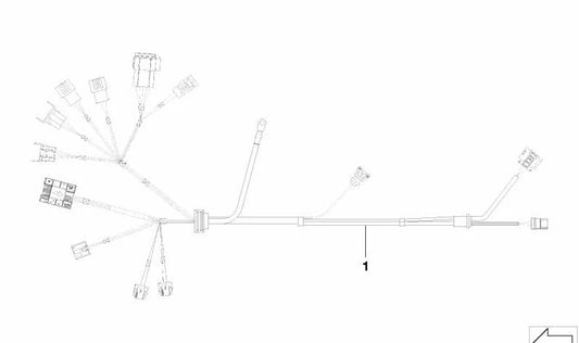 Arnés de cableado motor y módulo de transmisión OEM 12517570549 para BMW E81, E87, E88, E90, E91, E92, E93. Original BMW.