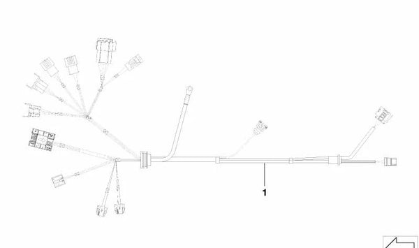 Arnés de cableado motor y módulo de transmisión OEM 12517570549 para BMW E81, E87, E88, E90, E91, E92, E93. Original BMW.