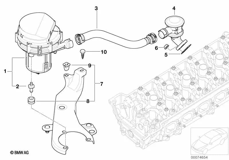 Soporte para BMW Serie 3 E46 (OEM 17112229108). Original BMW.