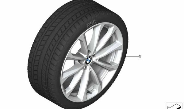 Neumático de invierno completo con llanta RDCi Soft Compound OEM 36115A72AE1 para BMW G07 (X7). Original BMW.