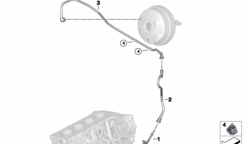 Tubería de vacío para BMW X3 F25, X4 F26 (OEM 11667601021). Original BMW