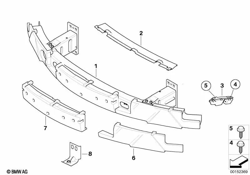 Amortiguador delantero derecho para BMW E63, E64 (OEM 51117898284). Original BMW