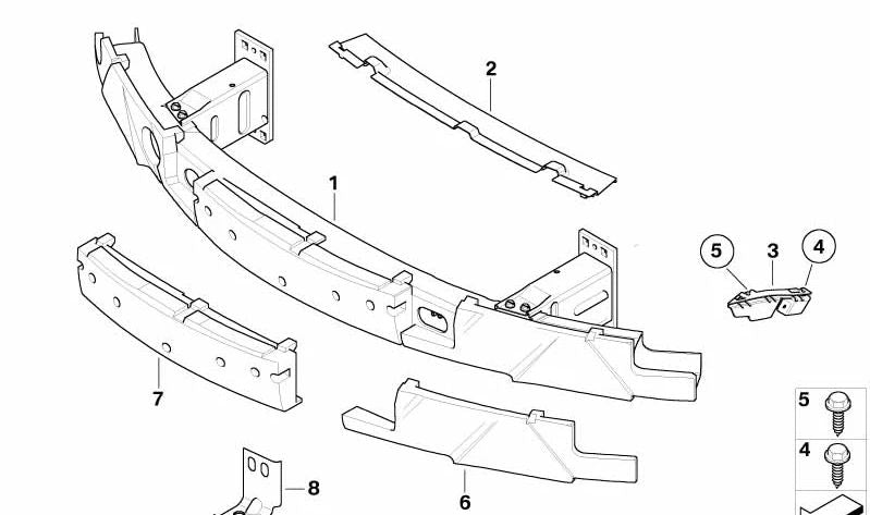 Absorbatteur central OEM 51117898285 pour BMW E63, E64. BMW d'origine.