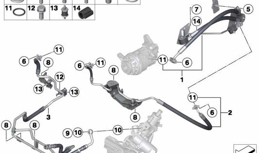 Tubo Flexible de Expansión para BMW X5 E70N, X6 E71 (OEM 32416854142). Original BMW