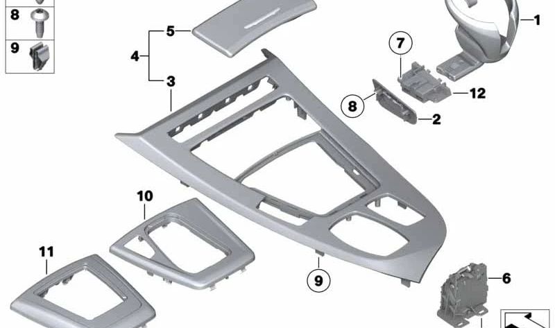 Portavasos para BMW Z4 E89 (OEM 51169173501). Original BMW