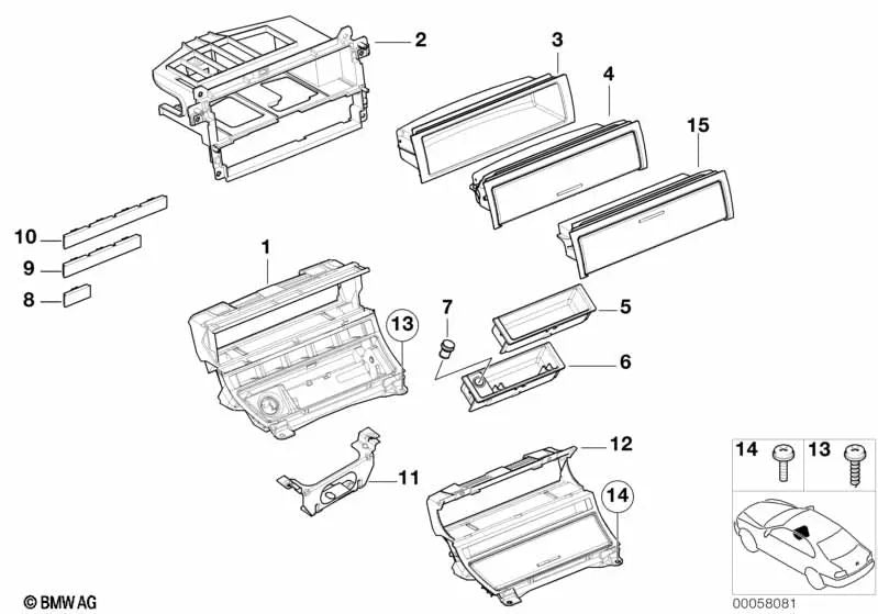 Portaequipajes para BMW Serie 3 E46 (OEM 51168230903). Original BMW.