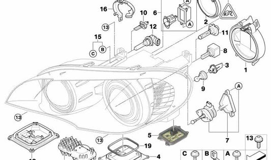 Junta de estanqueidad OEM 63117452512 para BMW E70, I12, I15. Original BMW.