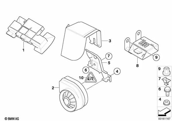 Sensor de inclinación para BMW X3 E83, E83N (OEM 65753405815). Original BMW