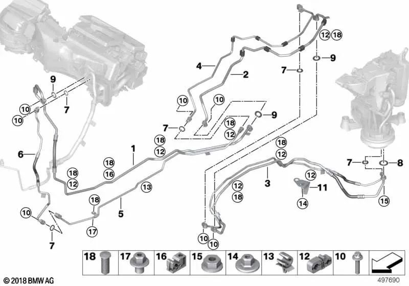 Unterboden-Saugrohr Teil 1 für BMW G07 (OEM 64536813590). Original BMW.