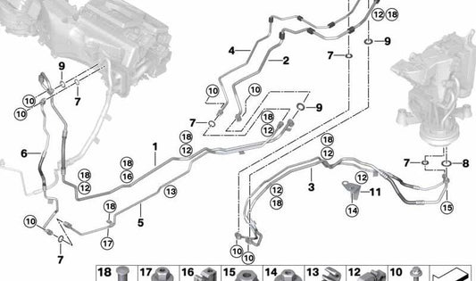 Subfloor Pressure Pipe Part 1 for BMW G07 (OEM 64536813592). Original BMW