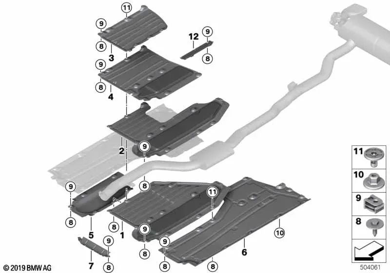 Revestimiento inferior lateral izquierdo para BMW F90, F90N (OEM 51758081659). Original BMW