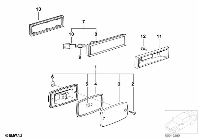 Luz de marcador lateral delantera para BMW Serie 3 E30 (OEM 63141380560). Original BMW