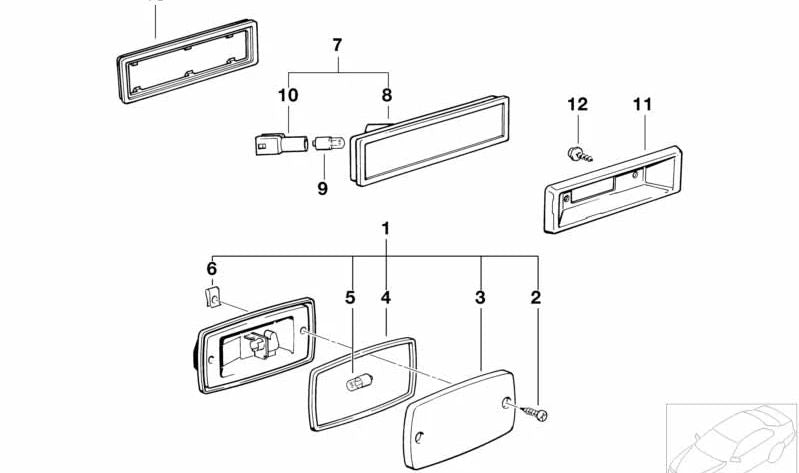 Luz lateral de marcación trasera para BMW Serie 3 E30 (OEM 63141380561). Original BMW