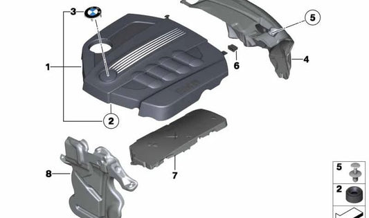 Copertura del motore acustico OEM 11147810852 per BMW E90, E91, E92, E93. BMW originale