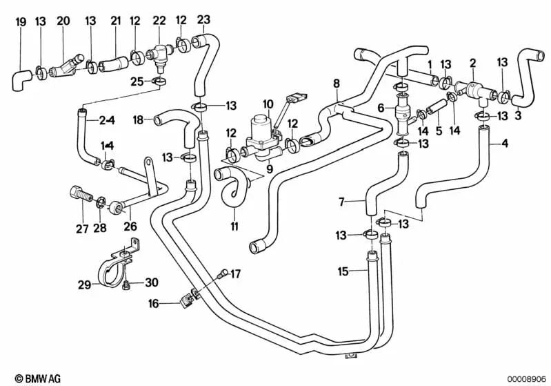 Tubo para BMW E34 Serie 5 (OEM 64121391962). Original BMW.