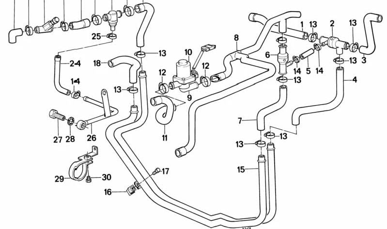 Tubo de Suministro para BMW E34, E32 (OEM 64121388591). Original BMW.