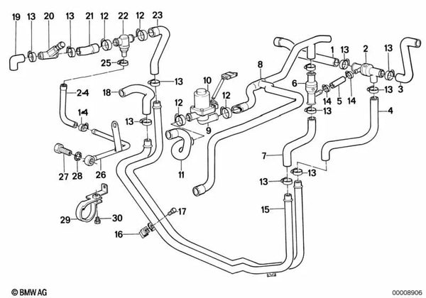 Tubo para BMW E34 Serie 5 (OEM 64121391962). Original BMW.