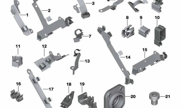 Soporte de fijación OEM 12527510709 para BMW E60, E61, E63, E64, E65, E66, E70, E71. Original BMW.