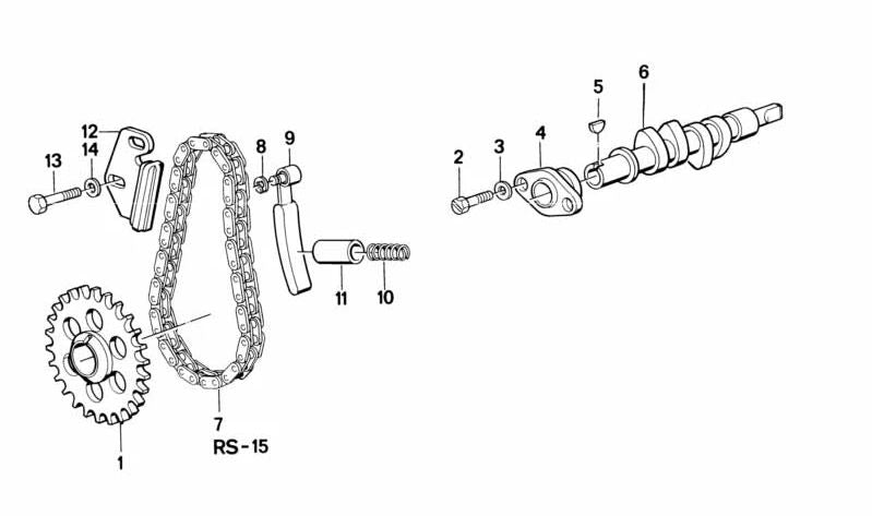 Tensor de cadena de distribución OEM 11311337600 para BMW E23, E24, E28, E30, E32, E34. Original BMW.