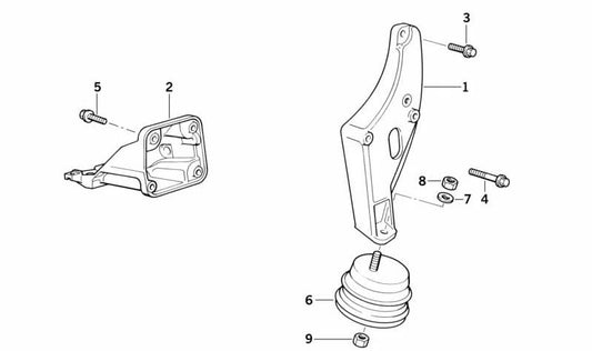 Right bracket for BMW E34 (OEM 11811141866). Original BMW