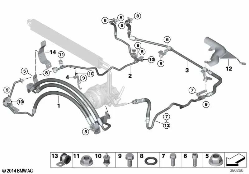 Soporte de manguito de expansión para BMW F15, F85, F16, F86 (OEM 32416855697). Original BMW