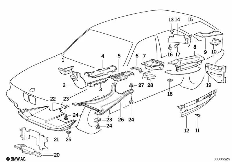 Protector de impacto para el tanque de combustible para BMW Serie 5 E34, Serie 7 E32 (OEM 51711969290). Original BMW