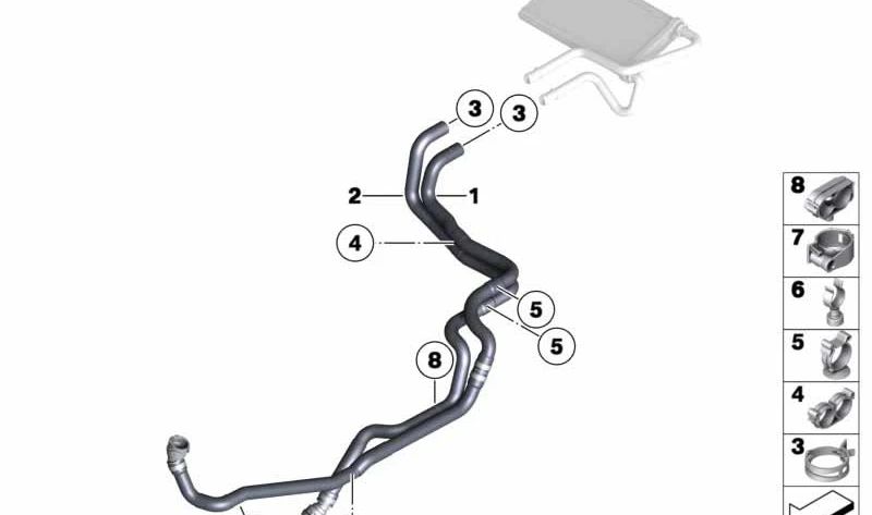 Dreiwege-Kühlerrohr für BMW E89 (OEM 64219134077). Original BMW