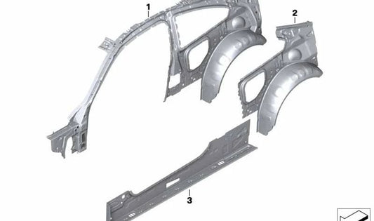 Marco lateral interior izquierdo para BMW F82 (OEM 41218060173). Original BMW