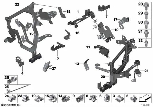 Pipe support for BMW F22 Series 2, F30 Series 3, F07, F07N, F10, F10N, F11, F11N Series 5, F06, F06N, F12, F12N, F13, F13N Series 6, F01, F01N, F02, F02N Series 7 (OEM 17127629134). Genuine BMW.