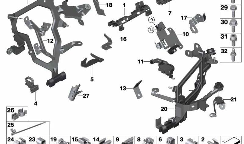 Supporto soggetto OEM 12517844292 per BMW F10, F06, F12, F13. BMW originale.